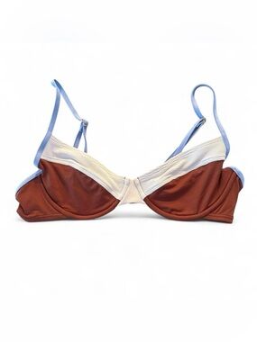L*Space Missy Underwire Bikini Top Cream, Tobacco (brown), Peri Blue Size M
